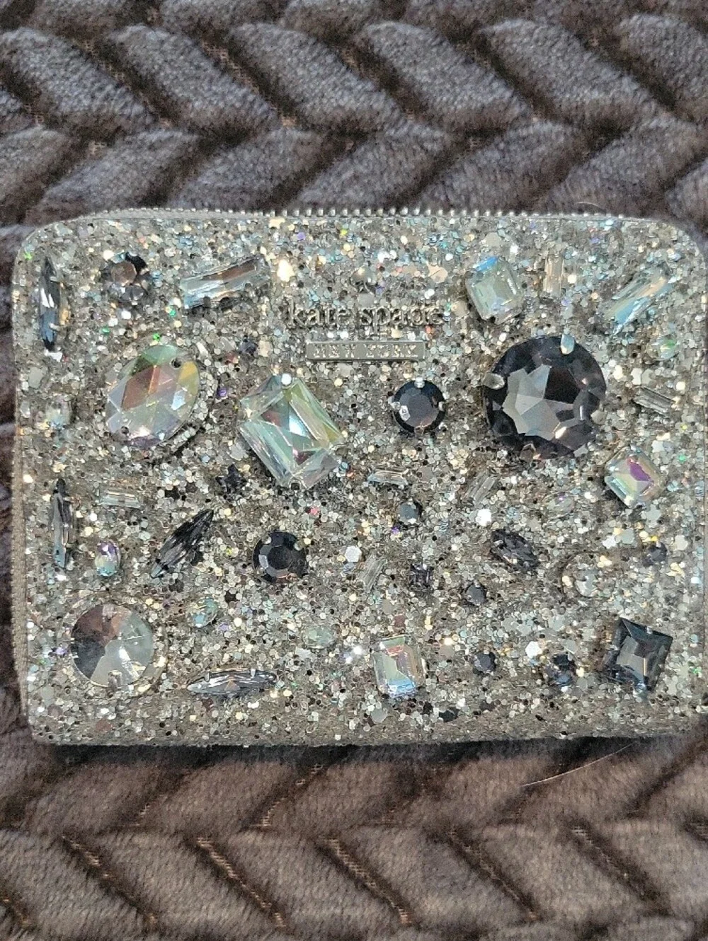 kate spade Silver Crystal Jeweled Key & Card Holder
